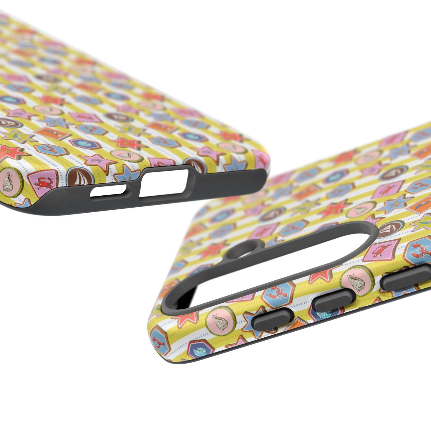 Yellow and White Striped Summer Themed Phone Case
