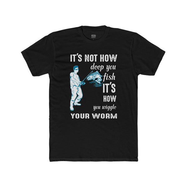 Wiggle Your Worm Cotton Crew Tee Bass Fishing Funny Tee Graphic Tee