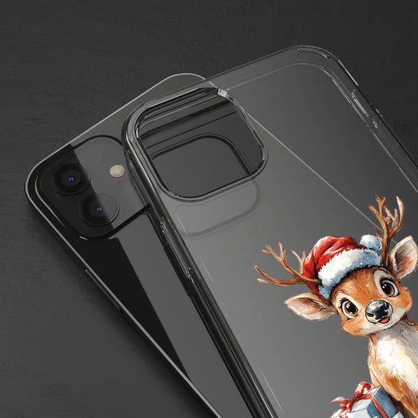 Festive Reindeer on a Clear Phone Case