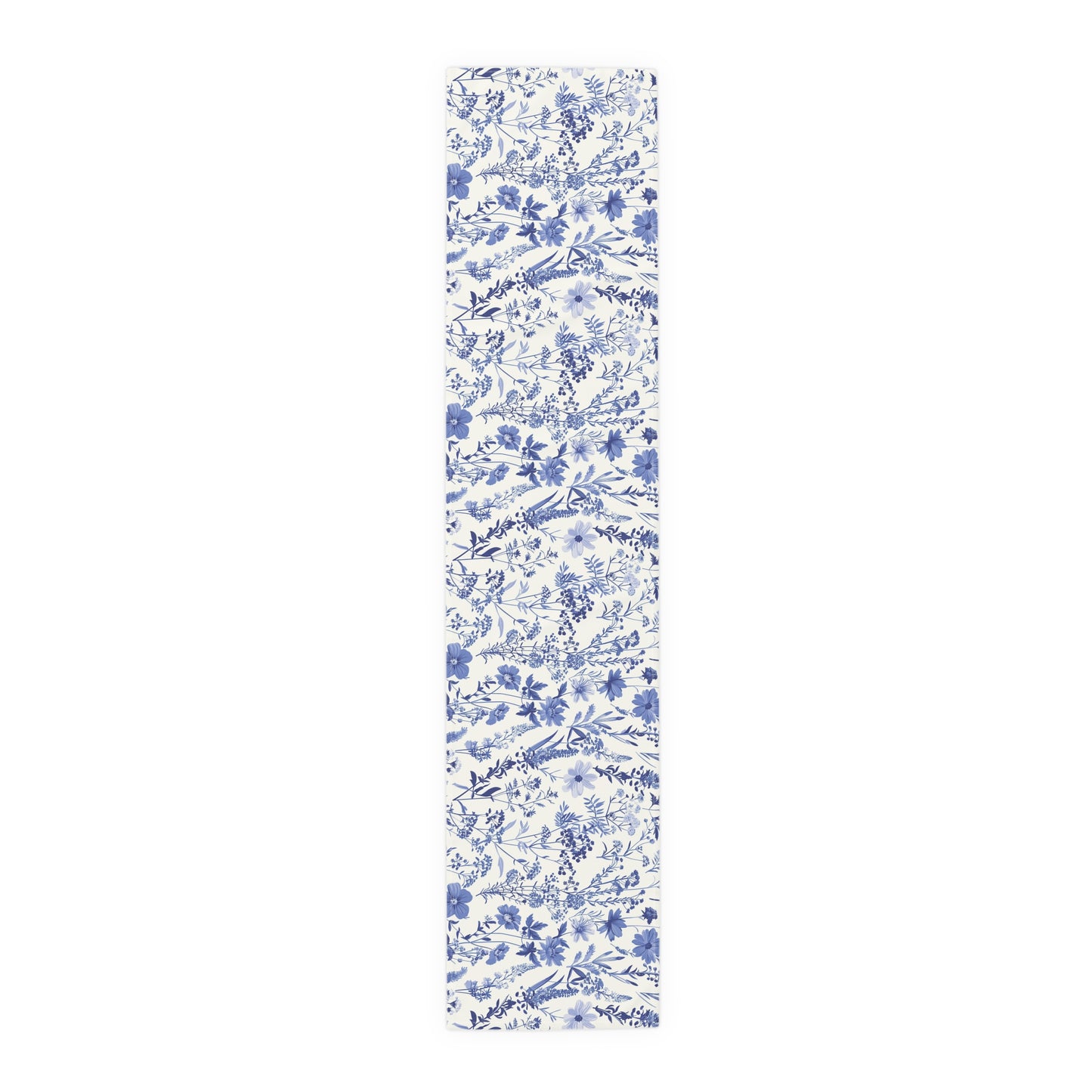 Blue Floral Toile Table Runner