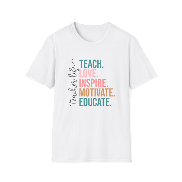 Inspire Teacher T-Shirt, Teach Love Inspire Motivate, Gift for Educators, Teacher Appreciation, Classroom Outfit
