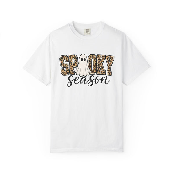 Spooky Season Leopard Print Ghost Halloween Graphic T-Shirt