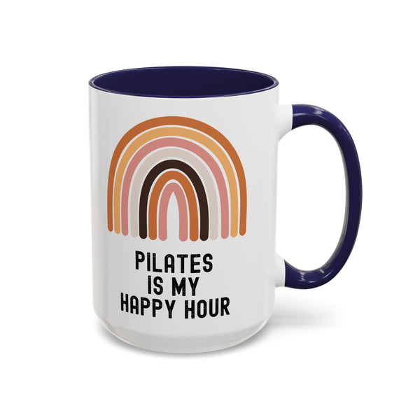 Pilates Is My Happy Hour Funny Coffee Mug Gift for Pilates Lover Women Workout Cup Mothers Day
