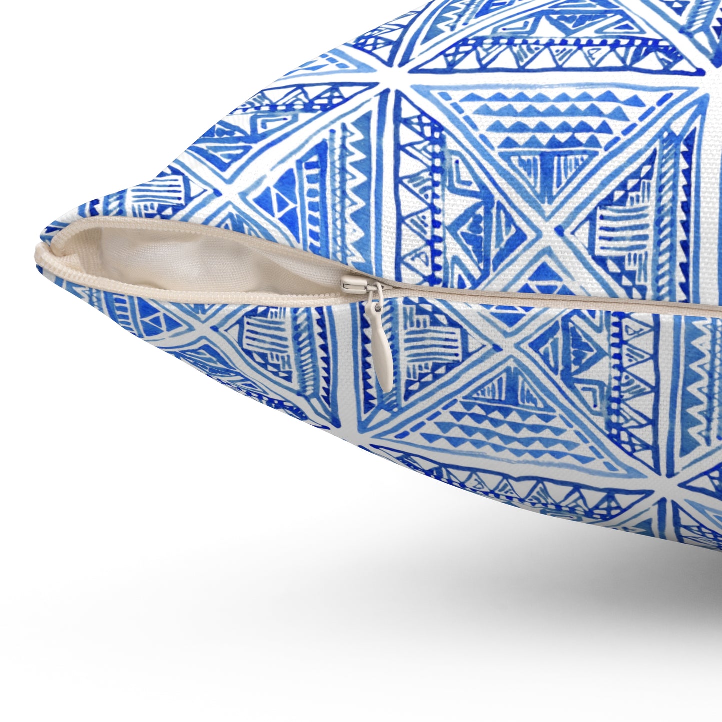 Blue Mediterranean Tile - Indoor Throw Pillow