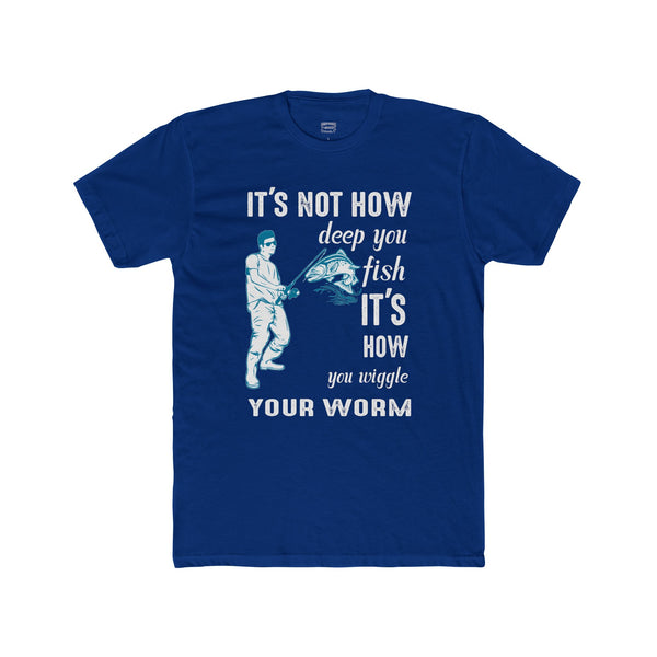 Wiggle Your Worm Cotton Crew Tee Bass Fishing Funny Tee Graphic Tee