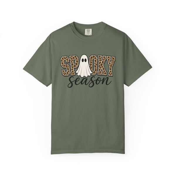 Spooky Season Leopard Print Ghost Halloween Graphic T-Shirt
