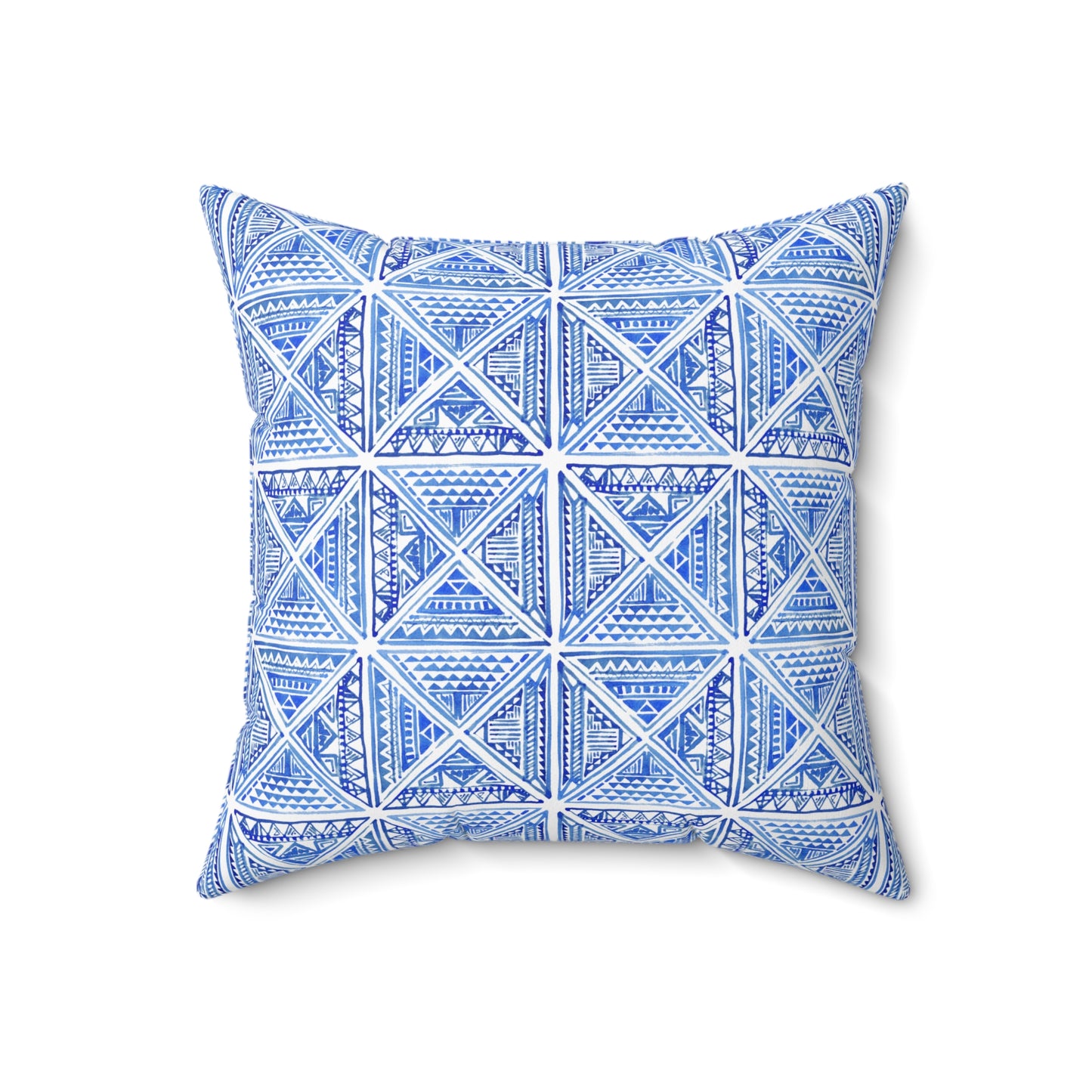 Blue Mediterranean Tile - Indoor Throw Pillow