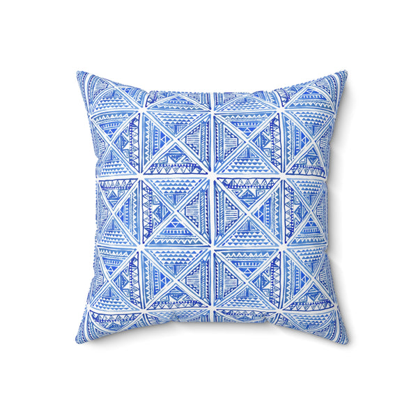 Blue Mediterranean Tile - Indoor Throw Pillow