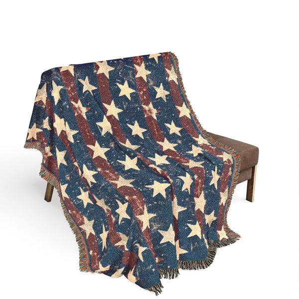 Patriotic Star Woven Blanket - Horizontal