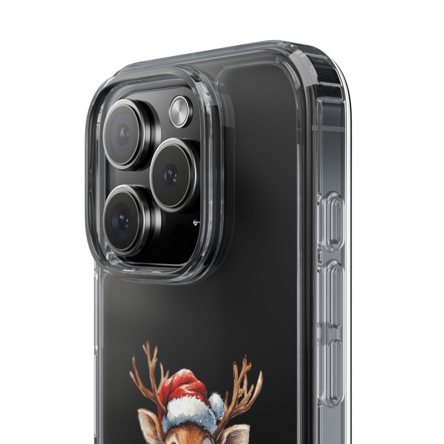 Festive Reindeer on a Clear Phone Case