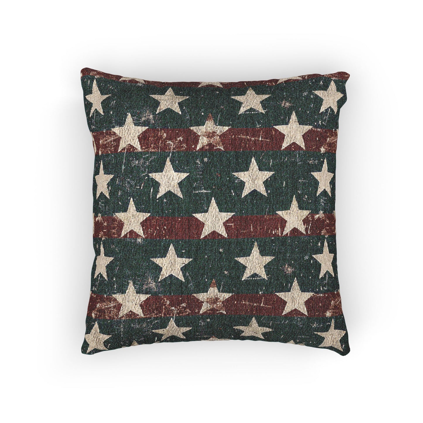 Stars & Stripes Woven Patriotic Throw Pillow