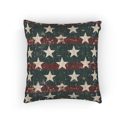 Stars & Stripes Woven Patriotic Throw Pillow