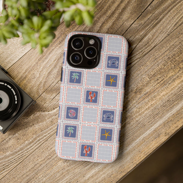 Lobsters Sailboats Seashells - Cell Phone Tough Case