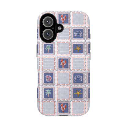 Lobsters Sailboats Seashells - Cell Phone Tough Case