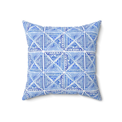Blue Mediterranean Tile - Indoor Throw Pillow