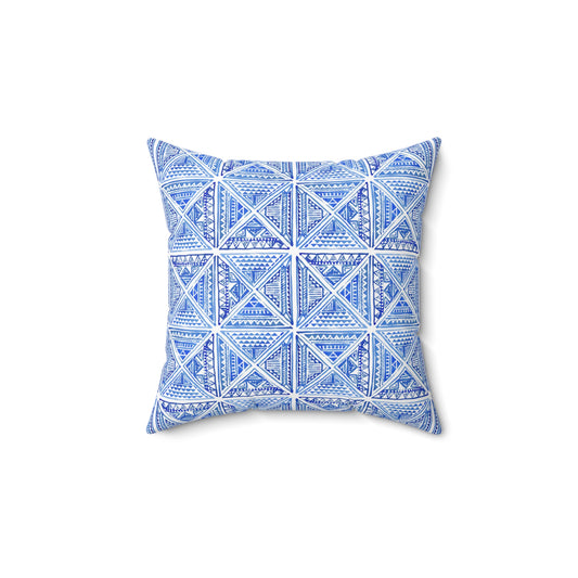 Blue Mediterranean Tile - Indoor Throw Pillow