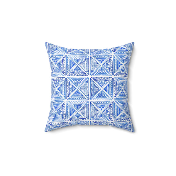 Blue Mediterranean Tile - Indoor Throw Pillow