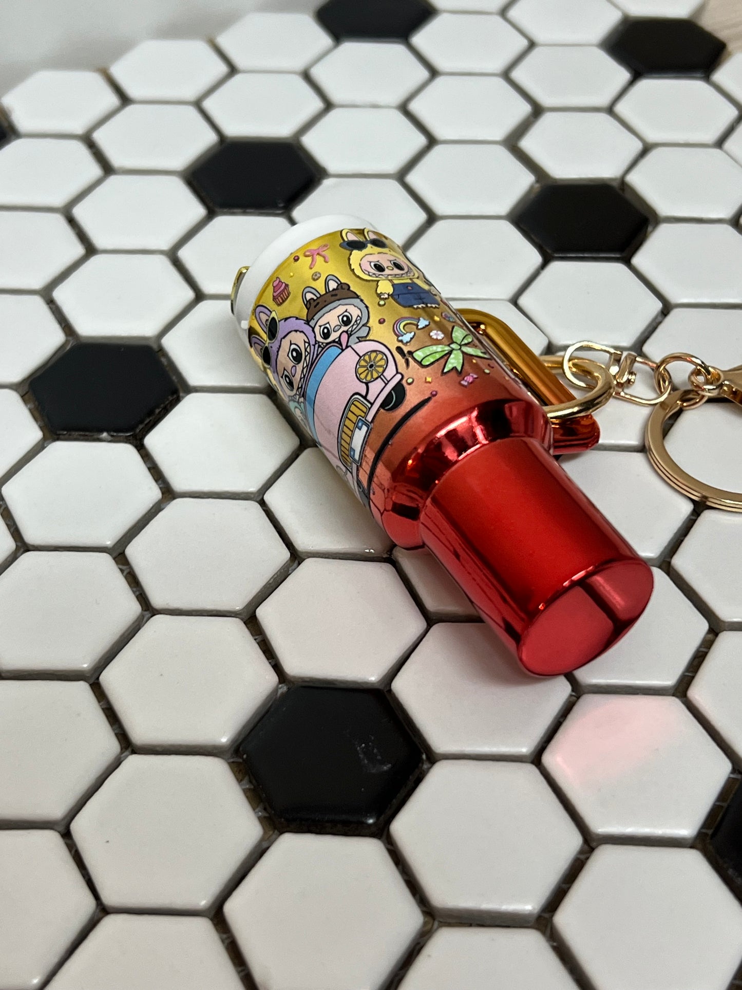 Mini Labubu-Inspired Chapstick Holder Keychain – Cute Refillable Lip Balm Case