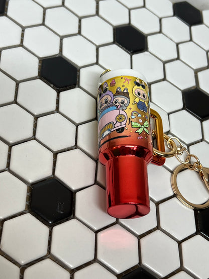 Mini Labubu-Inspired Chapstick Holder Keychain – Cute Refillable Lip Balm Case