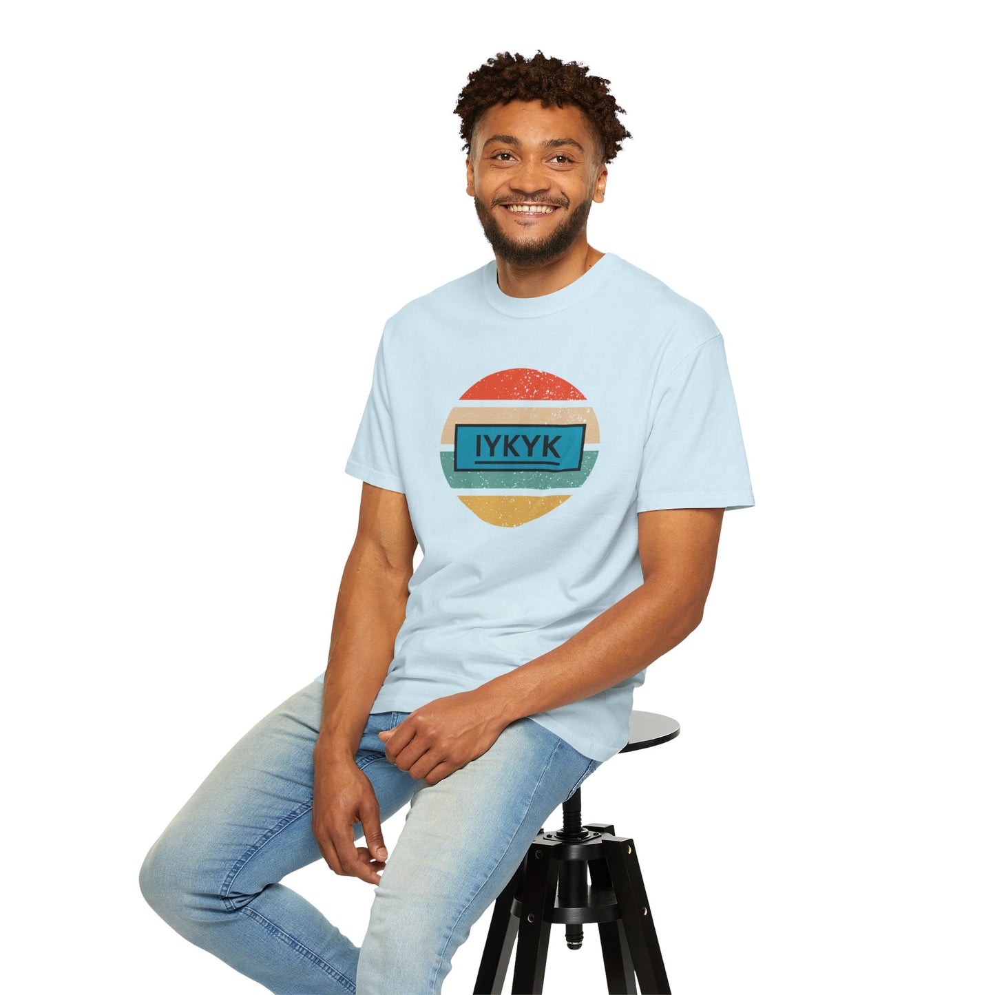 IYKYK Vintage Style Tee with Retro Rainbow