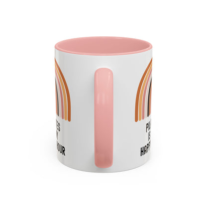 Pilates Is My Happy Hour Funny Coffee Mug Gift for Pilates Lover Women Workout Cup Mothers Day