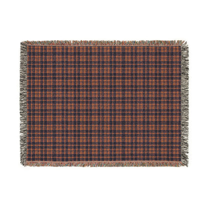 Red and Blue Plaid Woven Throw Blanket