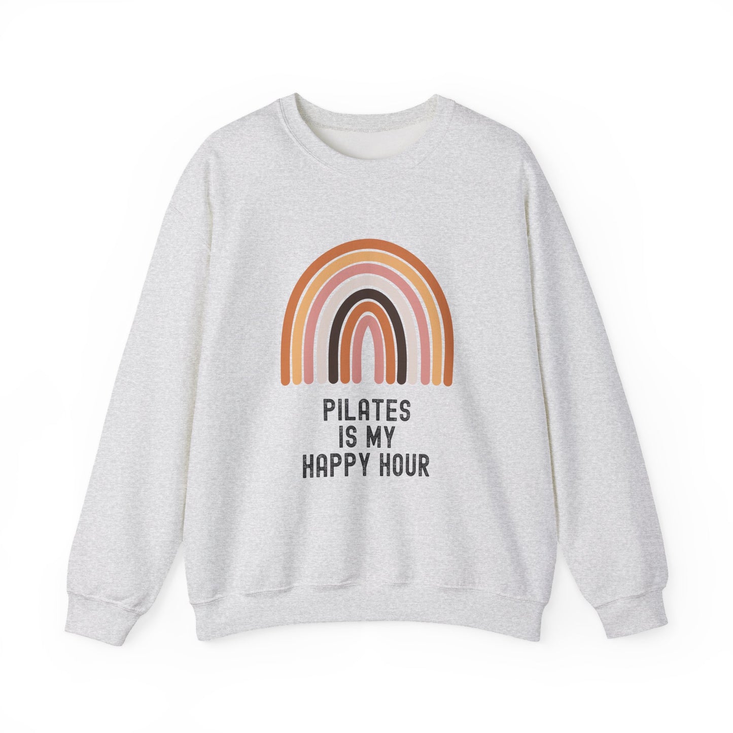 Pilates Rainbow Crewneck Sweatshirt, Cozy Exercise Sweatshirt, Gift for Fitness Lovers, Motivational Apparel, Workout Pullover