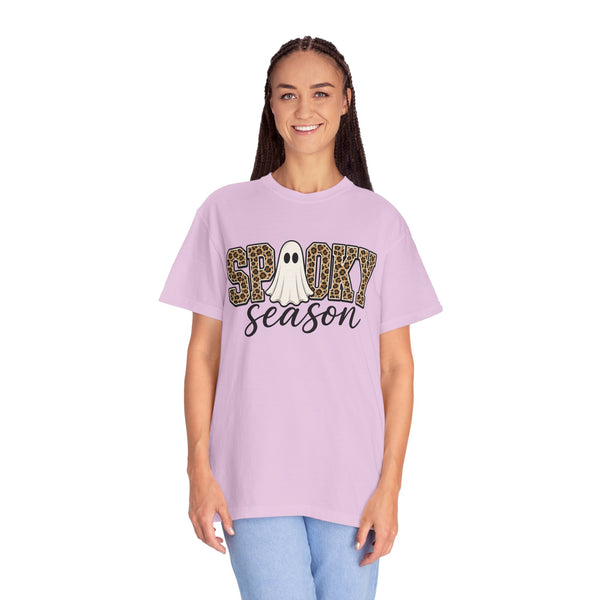 Spooky Season Leopard Print Ghost Halloween Graphic T-Shirt