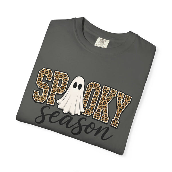 Spooky Season Leopard Print Ghost Halloween Graphic T-Shirt