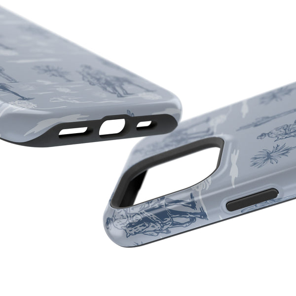 iPhone Case - Blue Cowboy and Cactus Western Themed MagSafe Tough Case