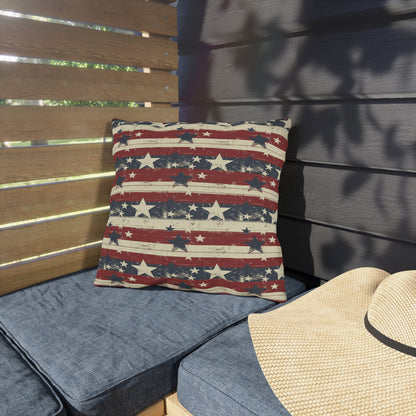 Stars & Stripes - Outdoor Throw Pillow