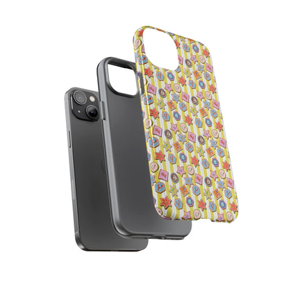 Yellow and White Striped Summer Themed Phone Case