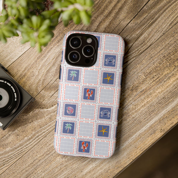 Lobsters Sailboats Seashells - Cell Phone Tough Case