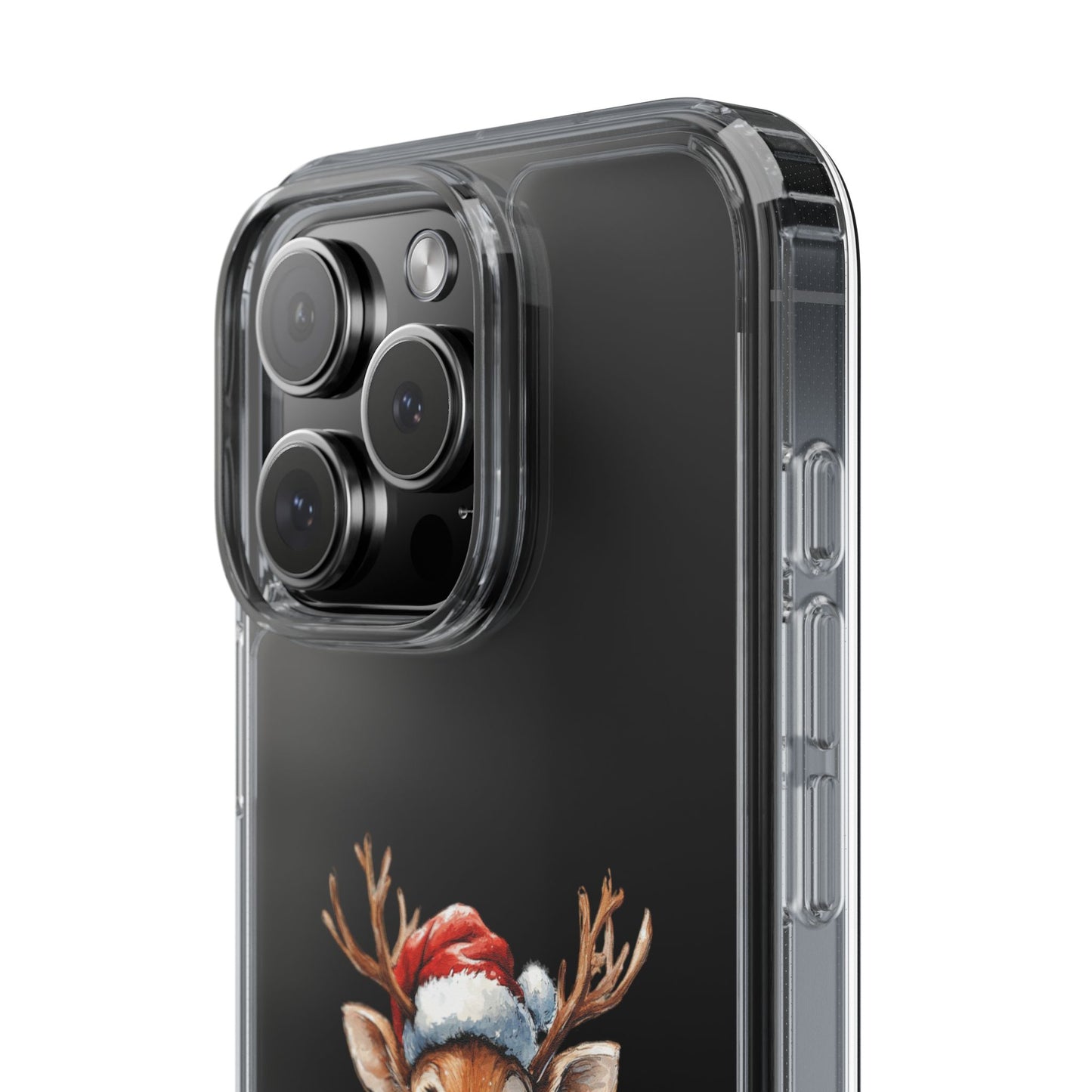 Festive Reindeer on a Clear Phone Case