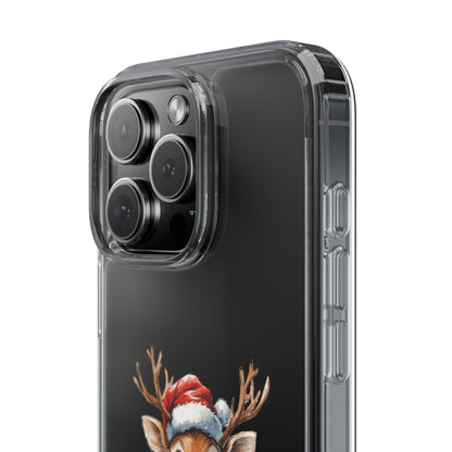 Festive Reindeer on a Clear Phone Case