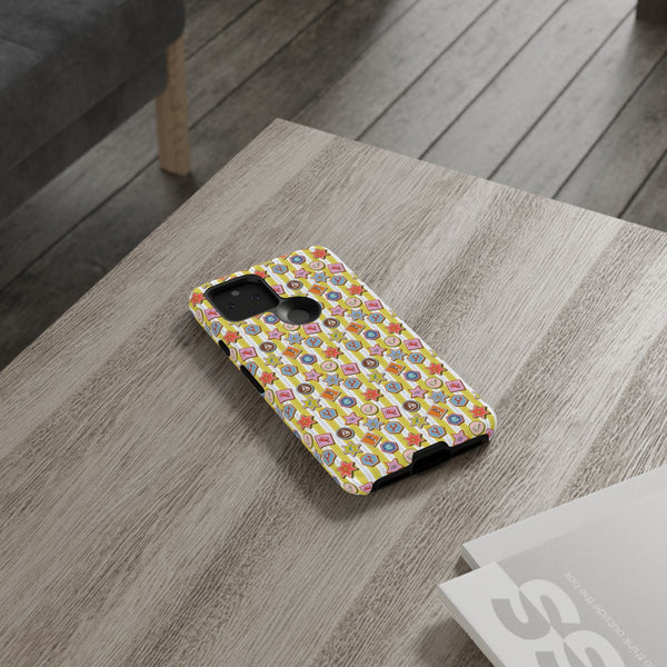 Yellow and White Striped Summer Themed Phone Case