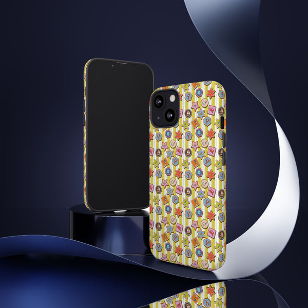 Yellow and White Striped Phone Case Summer Themed iPhone Samsung Case Pixel Summer Tough Cases