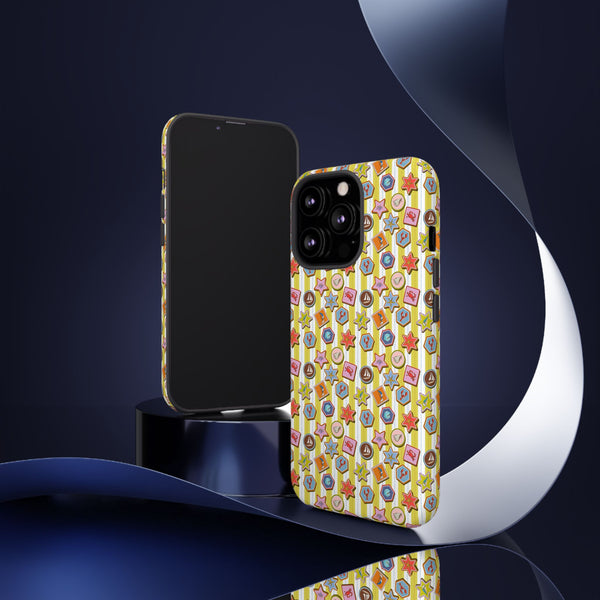 Yellow and White Striped Phone Case Summer Themed iPhone Samsung Case Pixel Summer Tough Cases