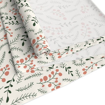 Christmas Table Runner Featuring Red & Green Holly