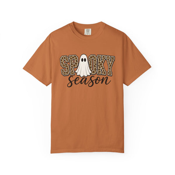 Spooky Season Leopard Print Ghost Halloween Graphic T-Shirt