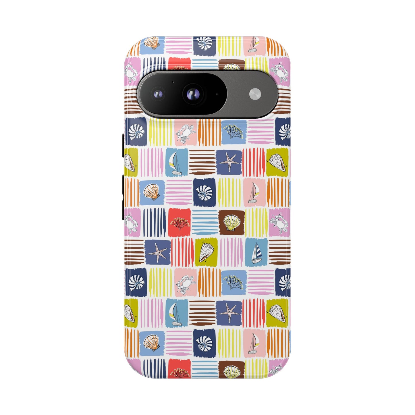 Colorful Seashells Sailboats and Starfish Summer Themed Phone Case