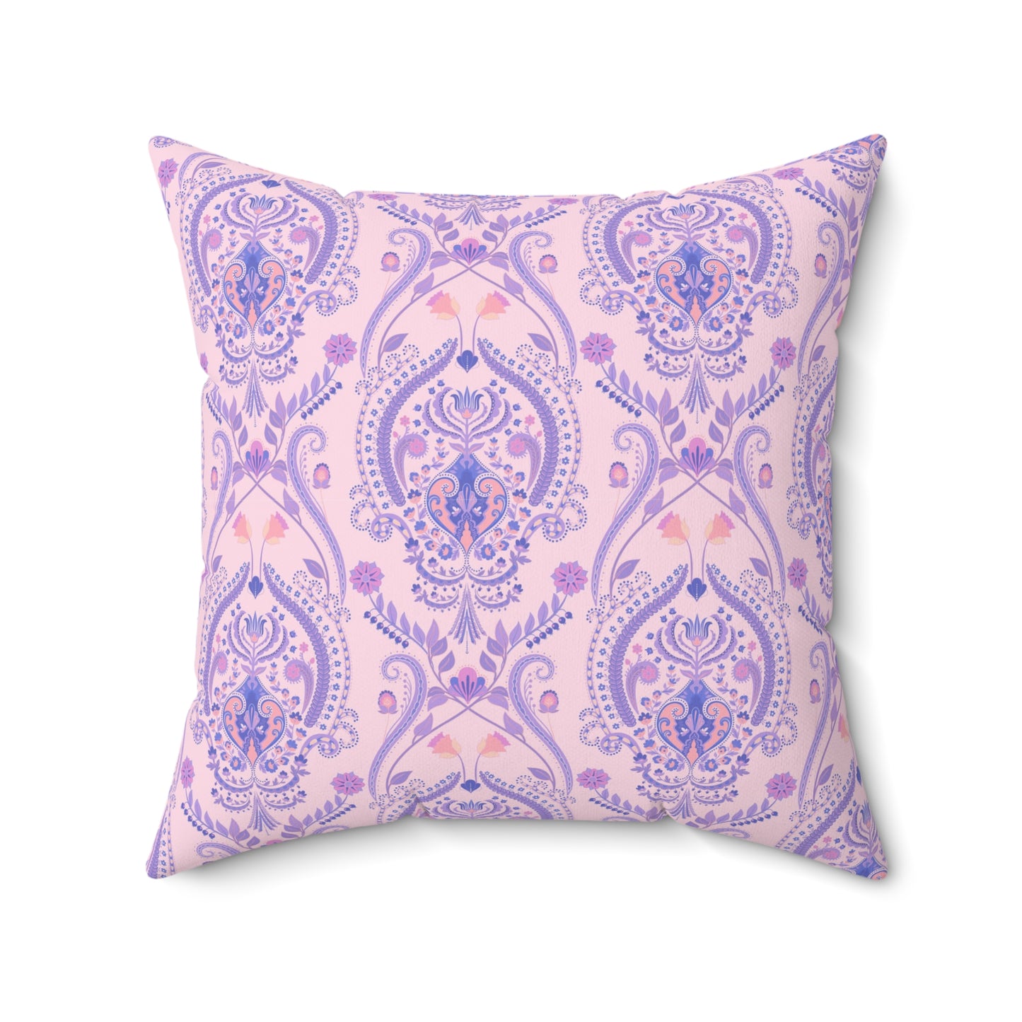 Elegant Pink & Purple Damask - Indoor Throw Pillow