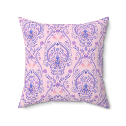 Elegant Pink & Purple Damask - Indoor Throw Pillow