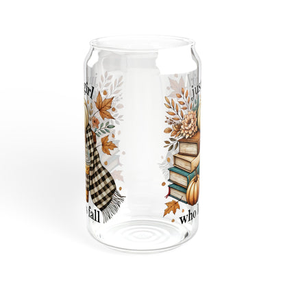 Just A Girl Who Loves Fall - 16oz Glass with Lid and Straw