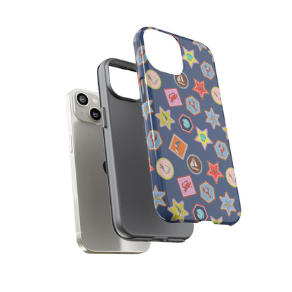 Lobsters Sailboats and Seashells on Navy Blue Phone Case