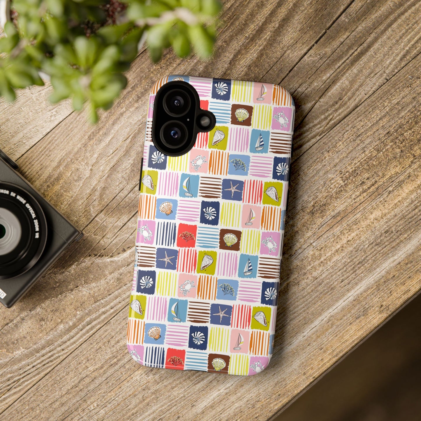 Colorful Seashells Sailboats and Starfish Summer Themed Phone Case