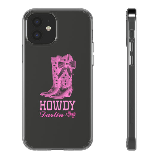 Pink Cowgirl Boots - Clear Phone Case