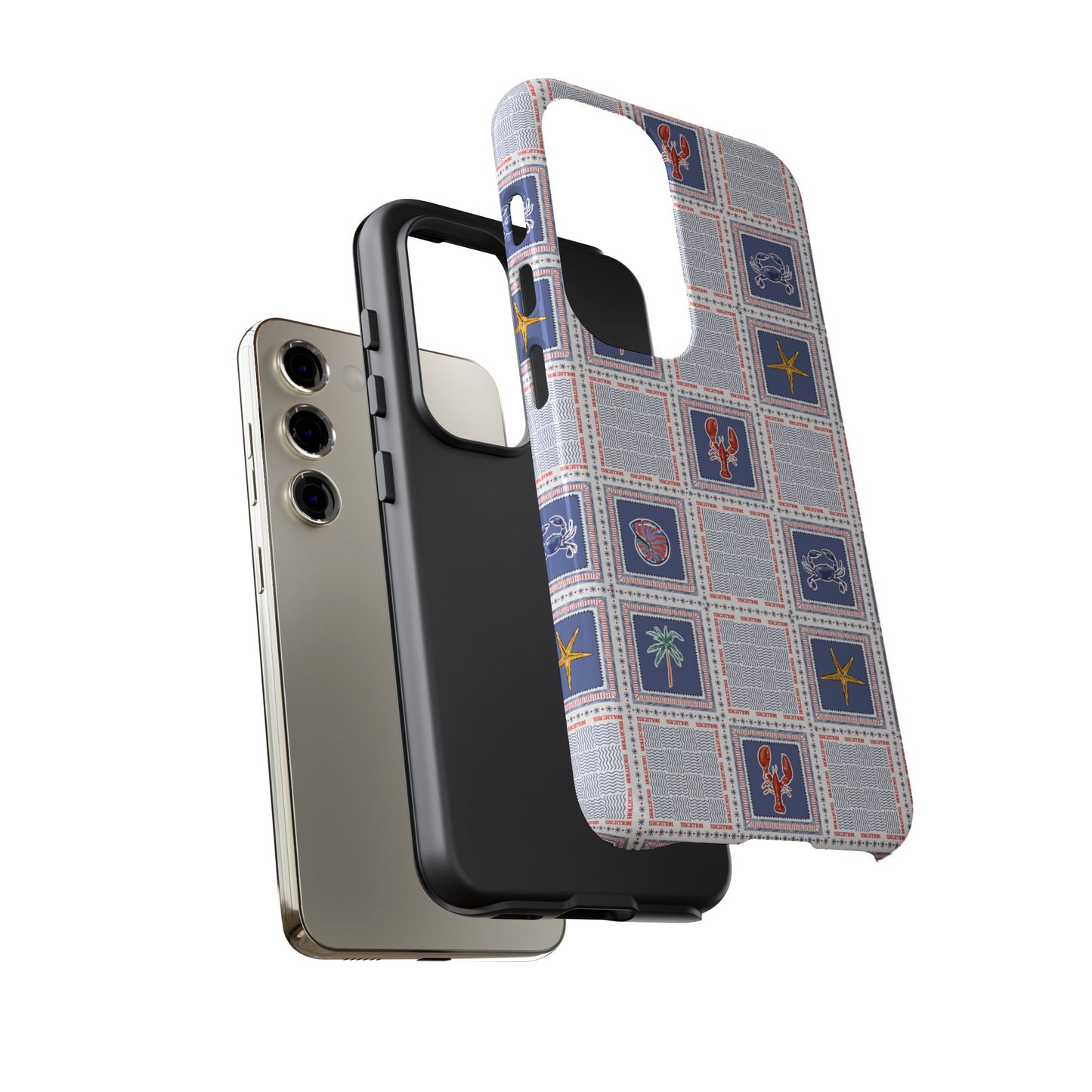 Lobsters Sailboats Seashells - Cell Phone Tough Case