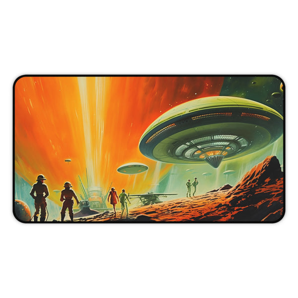 Gaming Deskmat, Alien Invasion Deskmat, Custom Desk Mat, Gaming Desk Mat, UFO Mousepad, Large Deskmat for Gaming, Desk Accessories