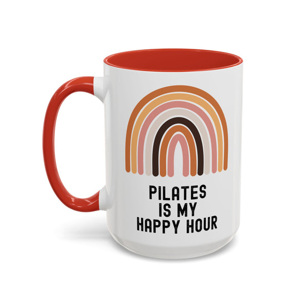 Pilates Is My Happy Hour Funny Coffee Mug Gift for Pilates Lover Women Workout Cup Mothers Day